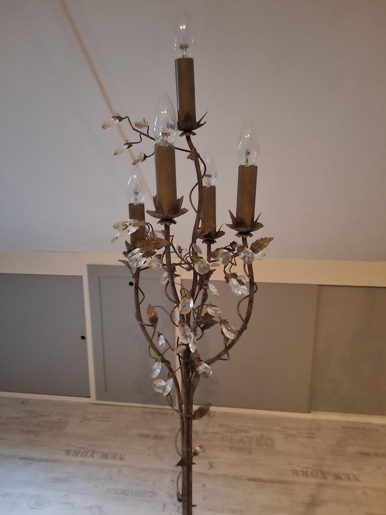 Bronzen vloerlamp, zgan, Ophalen, Klassiek, Zo goed als nieuw, Metaal