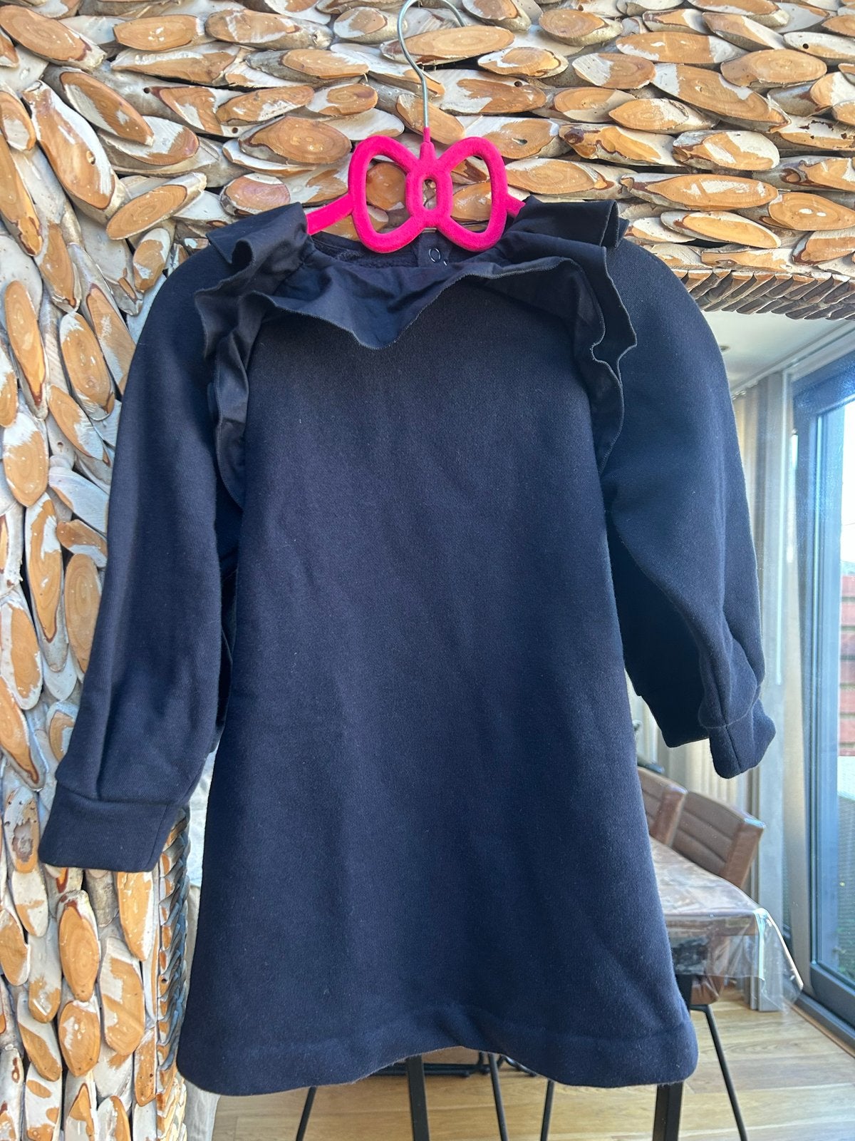 Jacadi Paris Jurk Donkerblauw met Ruches - Maat 104 (4 jaar), Kinderen en Baby's, Ophalen of Verzenden, Zo goed als nieuw, Meisje