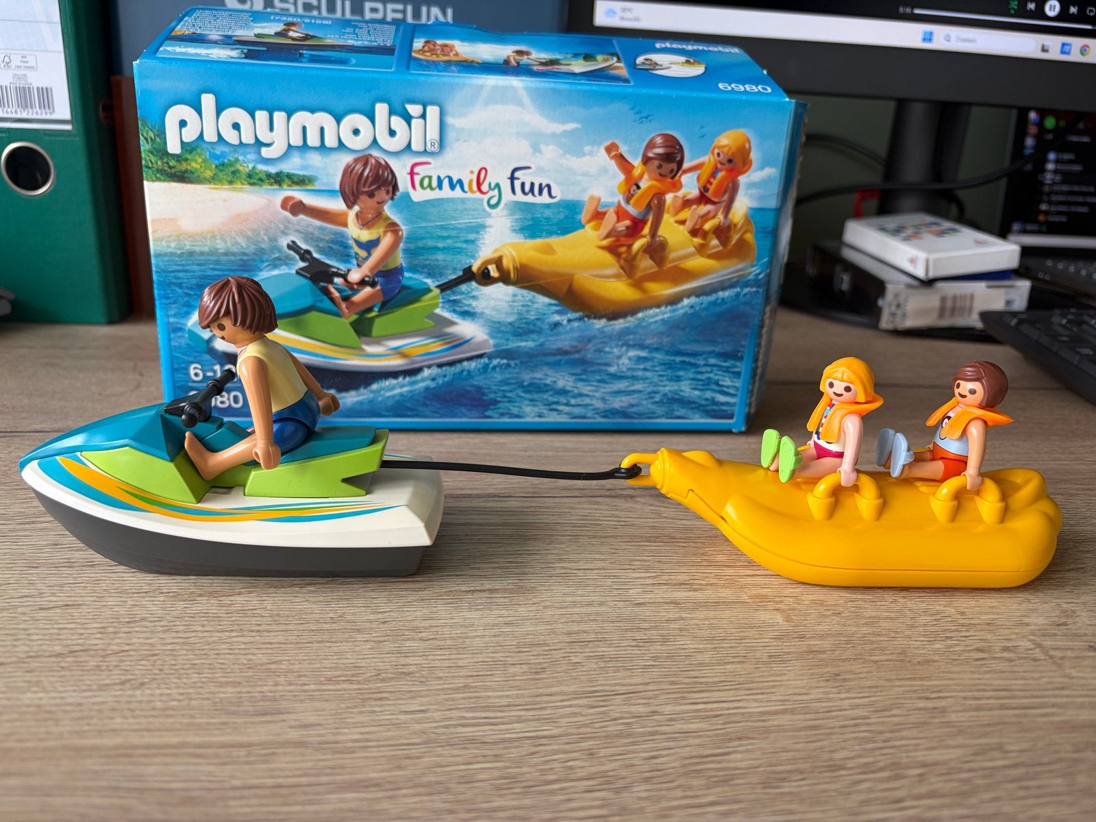 Playmobil Family Fun 6980: Jetski met banaanboot, Kinderen en Baby's, Complete set, Voertuig, Zo goed als nieuw, Family fun
