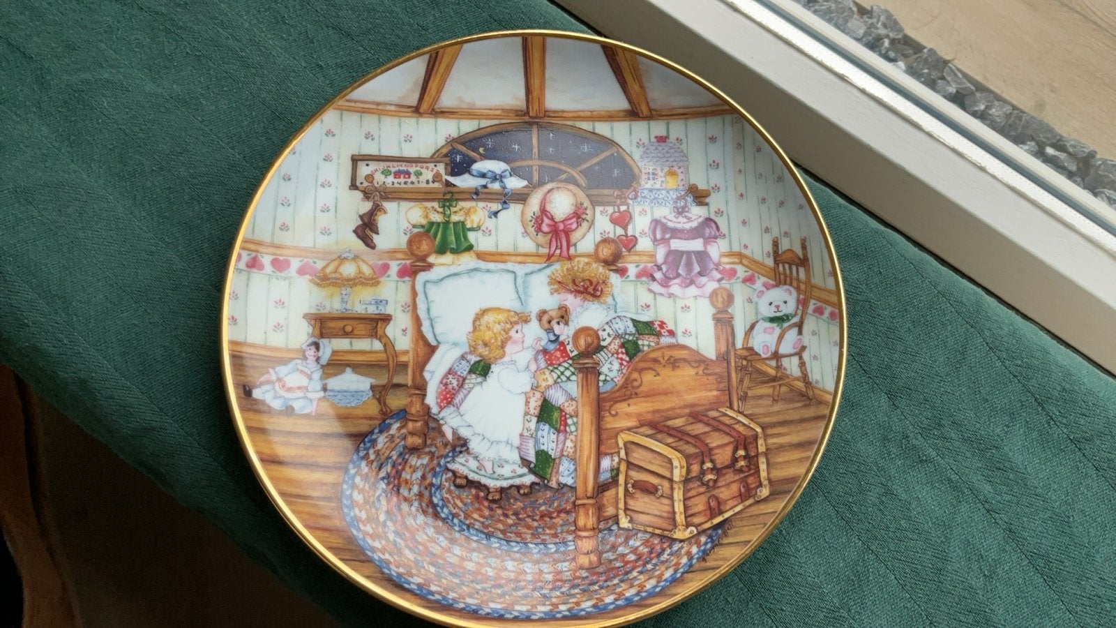 Franklin Mint Sierborden: Sweet Dreams & Teddy Bear Winter, Ophalen of Verzenden