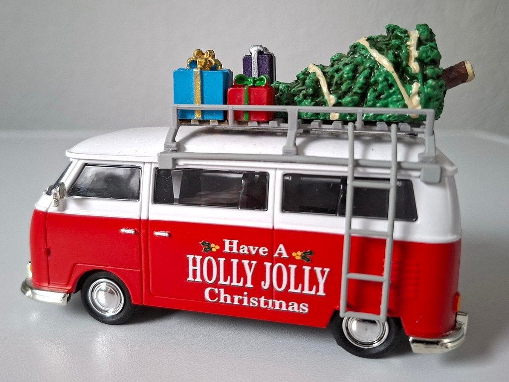 Kerst Ski Busje Kerstfiguren, Ophalen, Gebruikt