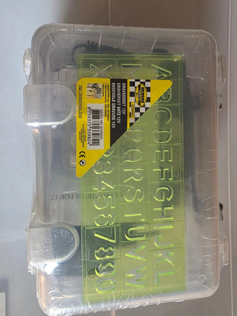 New Benson Tools Graveerset 12V met sjablonen, Ophalen, Nieuw