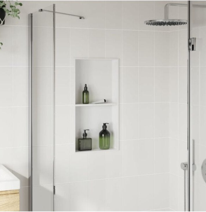 NIEUW | Douchenis inbouwnis RVS mat wit 32 x 62 x 9 cm! GRTS, Verzenden, Nieuw, Wit