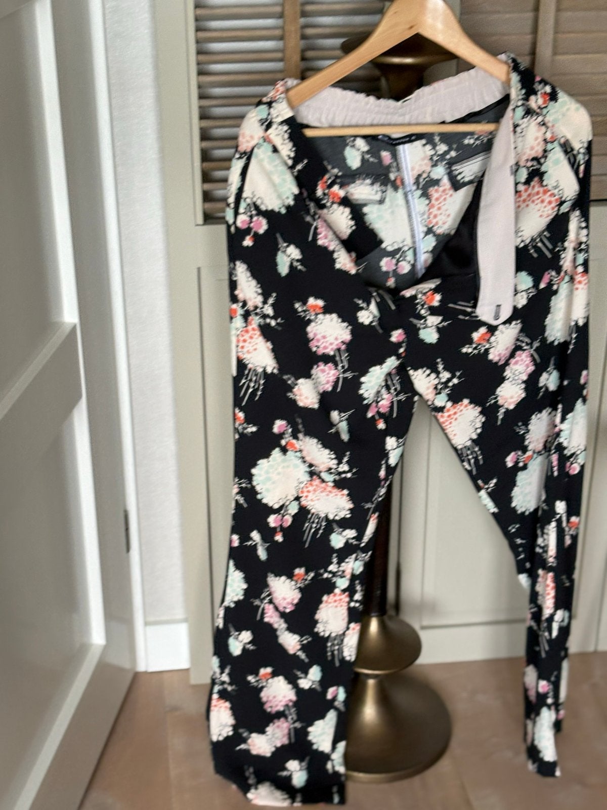 Expresso bloemenprint broek maat 40, Zwart, Zo goed als nieuw, Lang, Ophalen