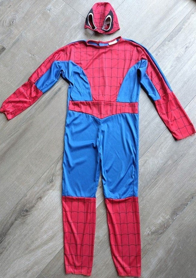 Spiderman kostuum maat L (158-164) met masker, Ophalen of Verzenden, Gebruikt, 158 t/m 164, Jongen
