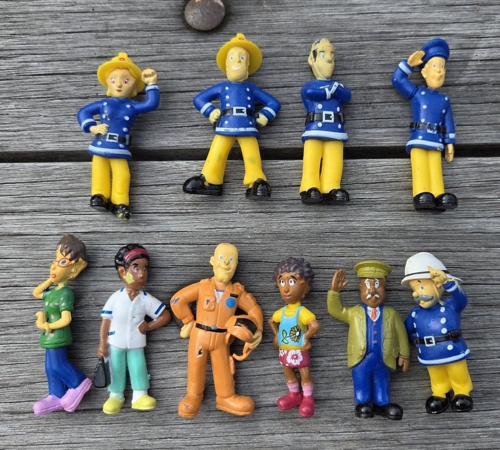 Brandweerman Sam figuren set - 10 stuks, Ophalen of Verzenden, Gebruikt