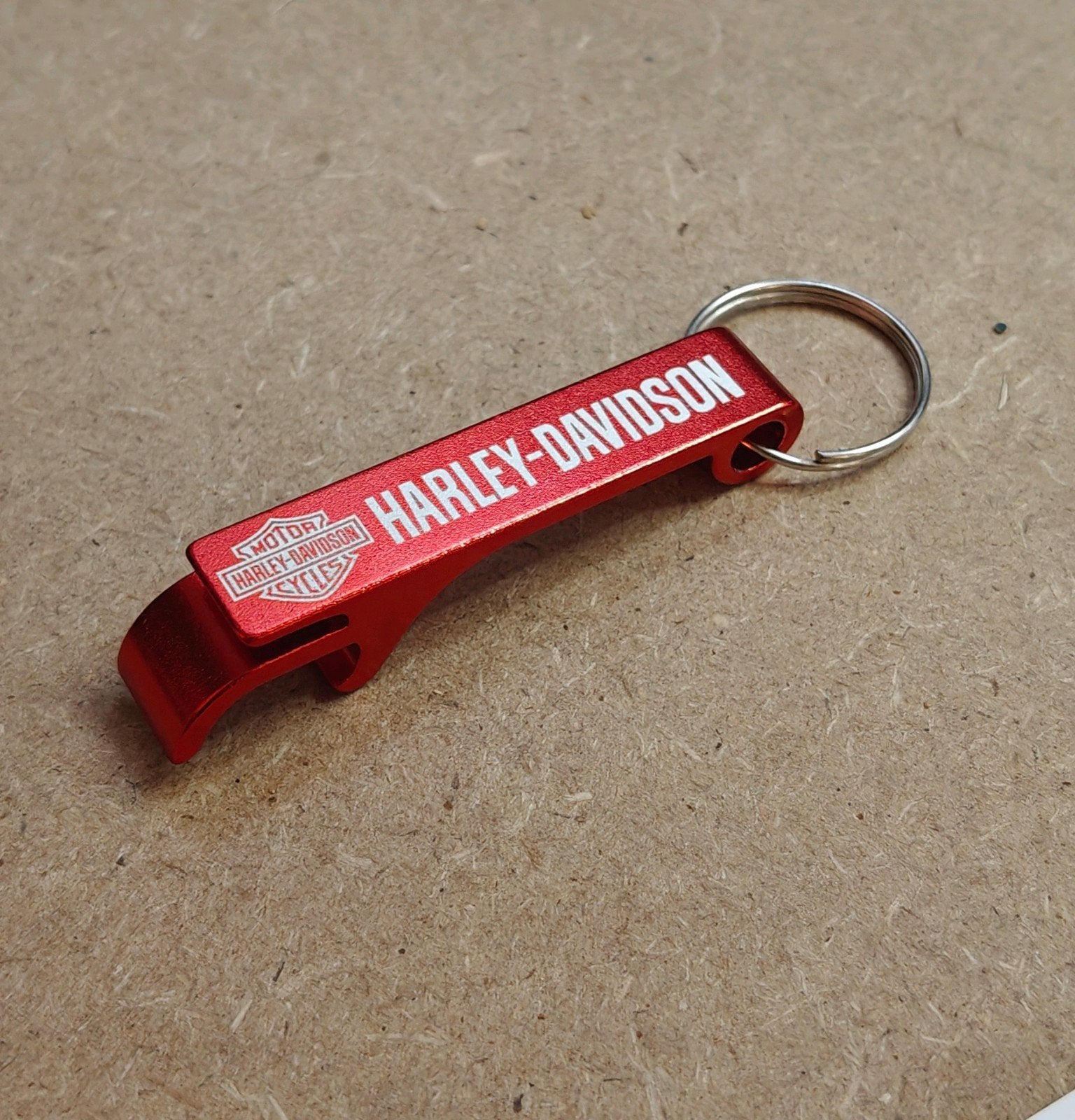 Harley Davidson Flesopener Rood - Sleutelhanger, Verzenden, Nieuw, Motoren