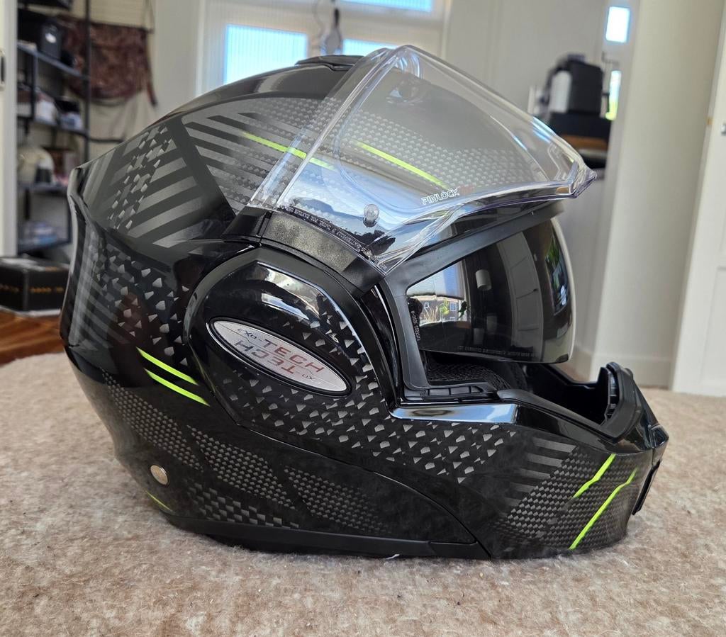 Scorpion exo tech zwart fluor geel maat M, Overige merken, M, Systeemhelm, Dames
