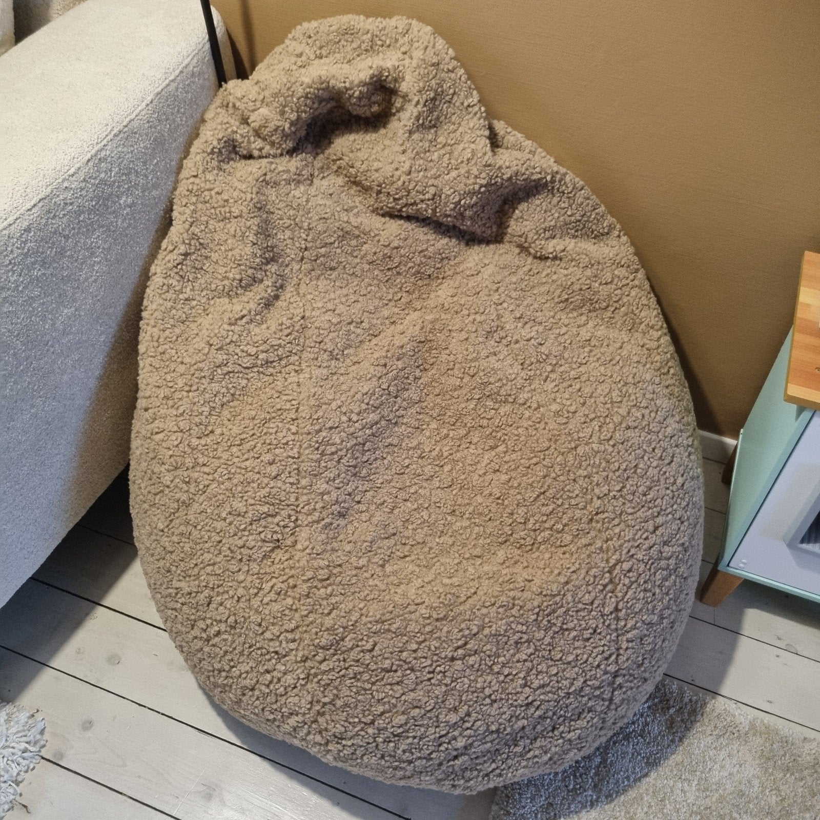Teddy zitzak / poef, Ophalen, Nieuw, Beige, Zitzak