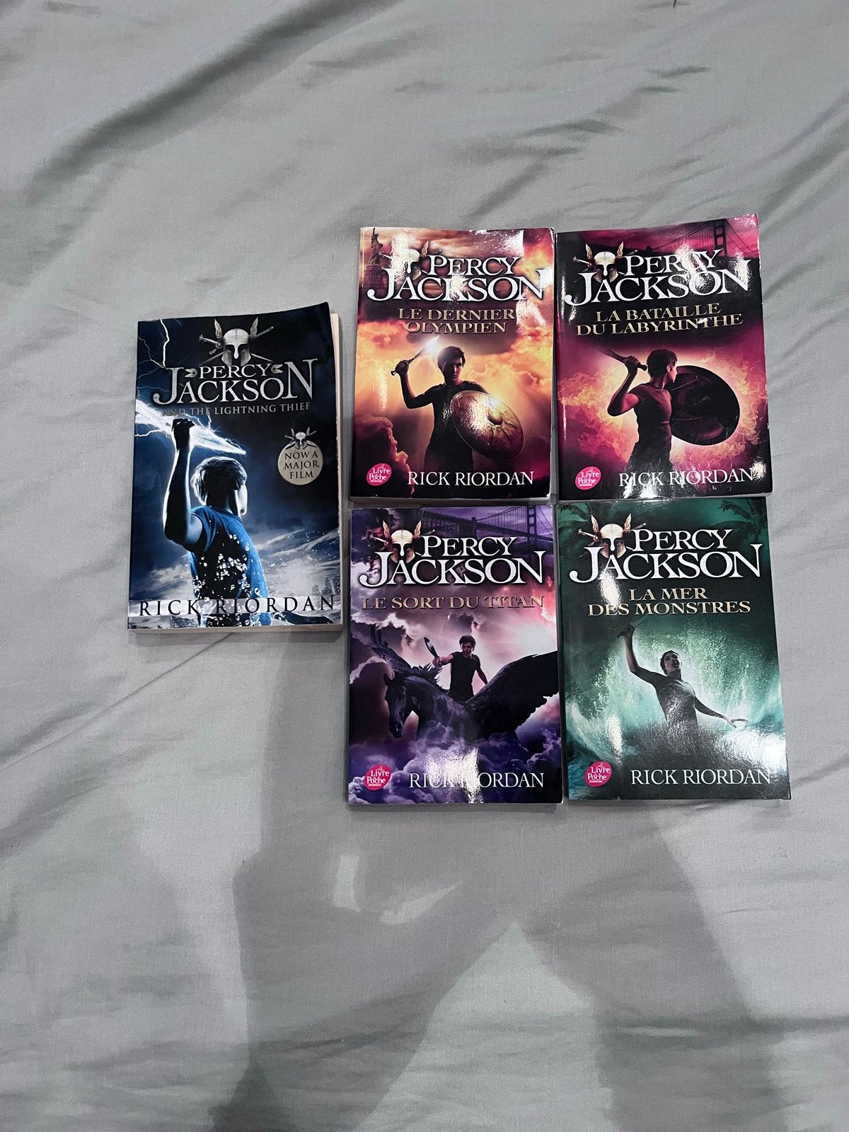 Percy Jackson boekenreeks deel 1-5 (Engels/Frans), Ophalen of Verzenden, Gelezen, Europa overig