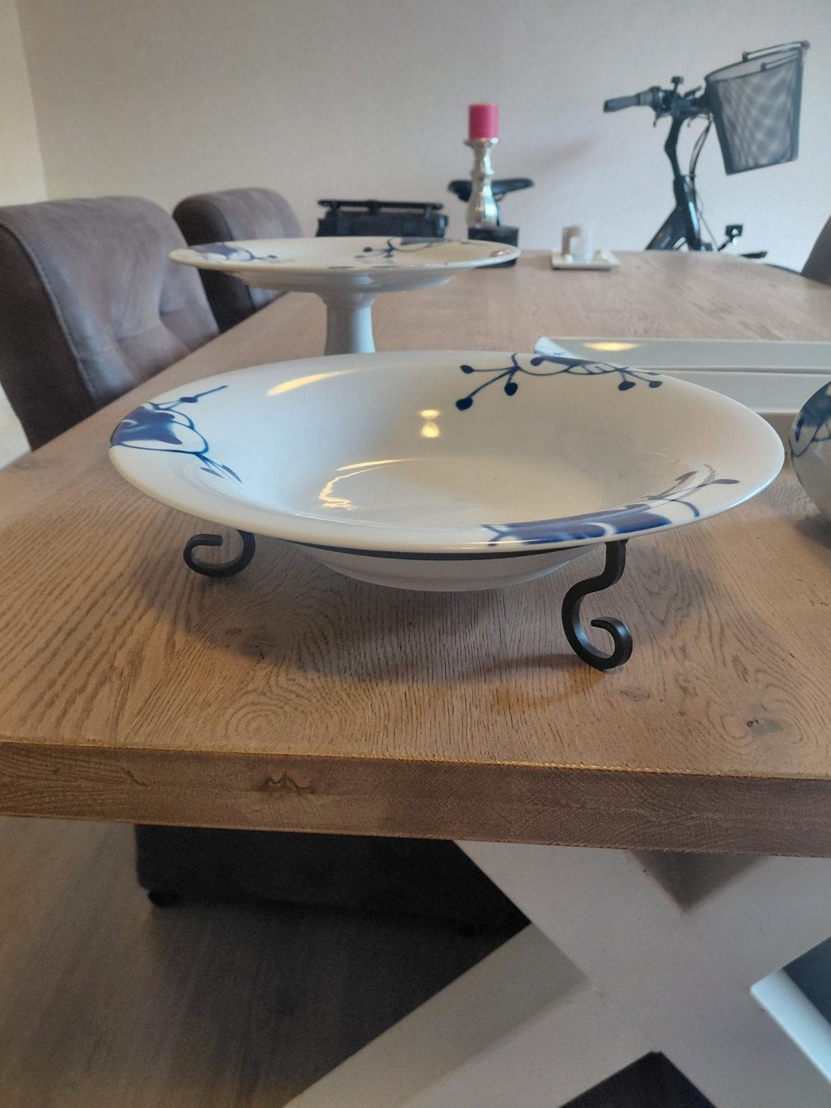 Porsgrund servies - Compleet set met blauw decor, Ophalen of Verzenden, Zo goed als nieuw, Porselein, Overige stijlen