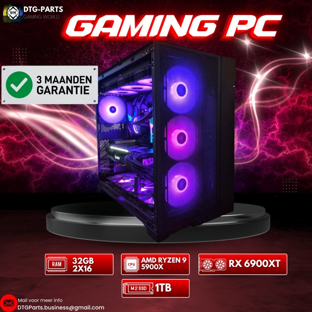 Gaming PC // RX 6900 XT & AMD Ryzen 9 5900X, Ophalen, 7604 HM, 32 GB, DTGParts.Business@gmail.com