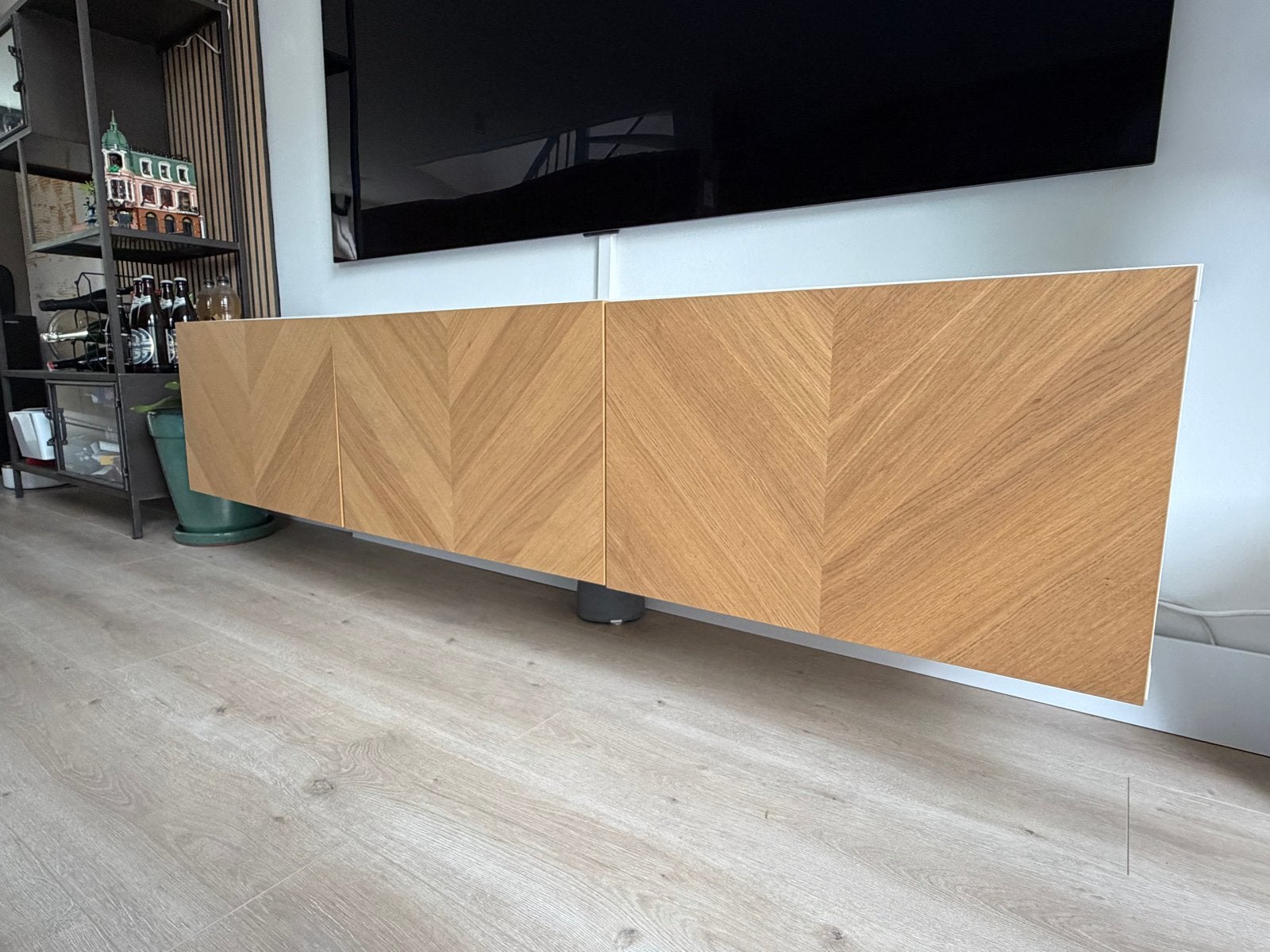 IKEA Besta TV meubel 180x42x38 met Hedeviken deuren, Ophalen, Gebruikt, 150 tot 200 cm, Minder dan 100 cm