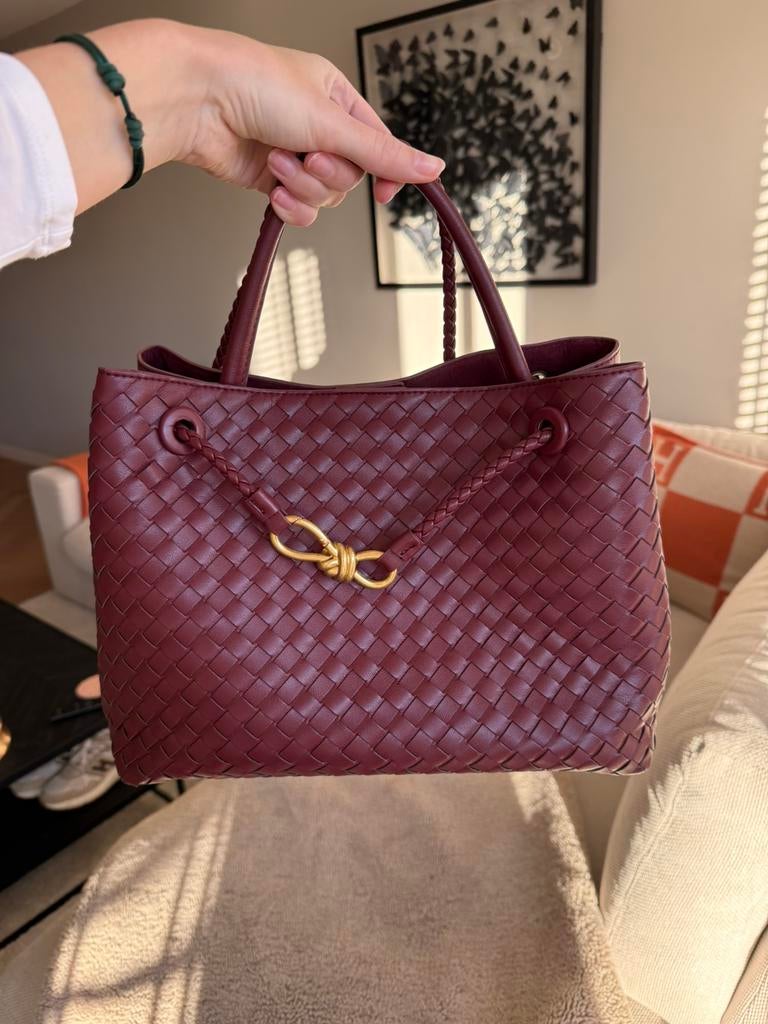 Bottega Veneta andiamo tas, Verzenden, Rood, Handtas