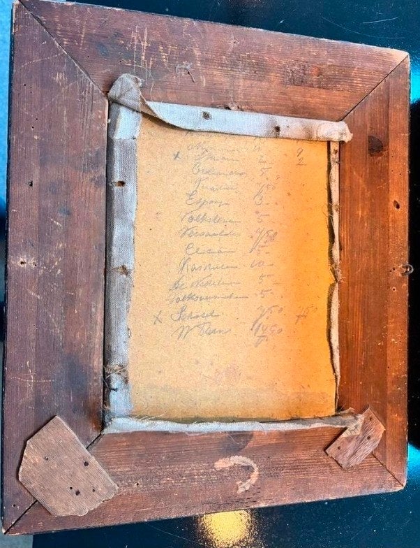 Bijzonder oud schilderij bomschuit gesigneerd, Antiek en Kunst, Ophalen of Verzenden