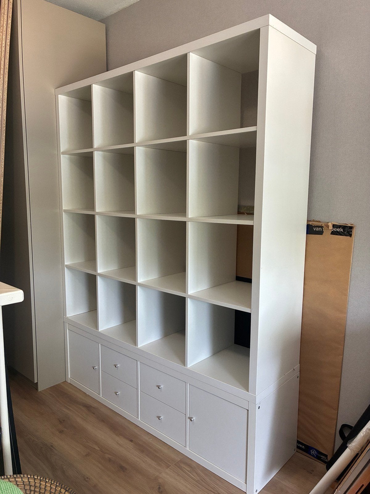 IKEA Kallax 4x4 vakkenkast - wit, Ophalen, Gebruikt, 100 tot 150 cm, 100 tot 150 cm