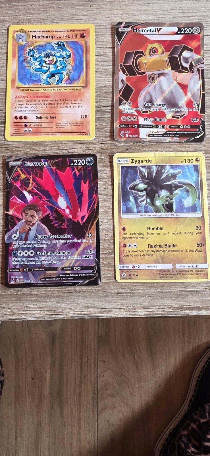 Pokémon Bundel: Machamp, Melmetal V, Eternatus V, Zy, Ophalen of Verzenden, Gebruikt, Meerdere kaarten