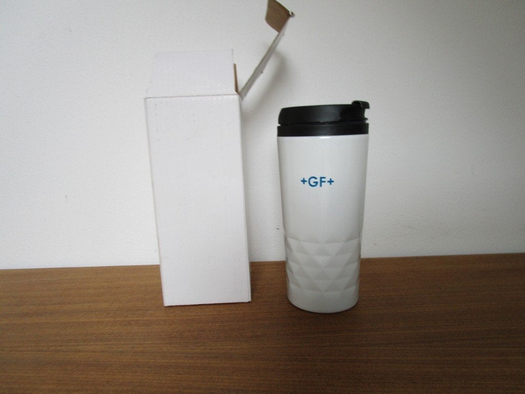 Nr.309: Thermosbeker drinkbeker koffie theebeker Nieuw, Overige typen, Nieuw, Ophalen of Verzenden, Wit