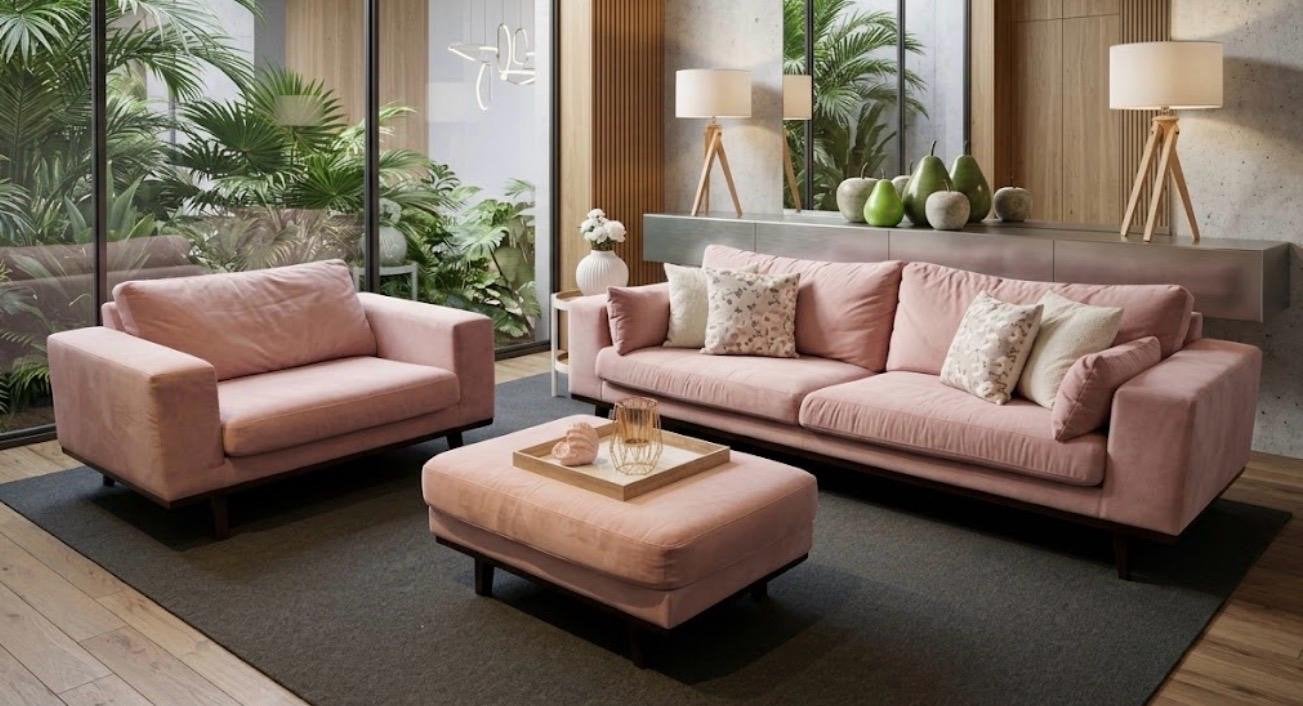 Roze fluwelen bank in goede staat - Afhalen in Gronau, Ophalen, Zo goed als nieuw, Stof