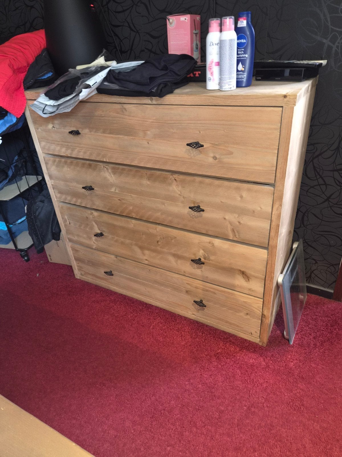 Foto 5 van steigerhout 2 pers bed inclusief comodekast