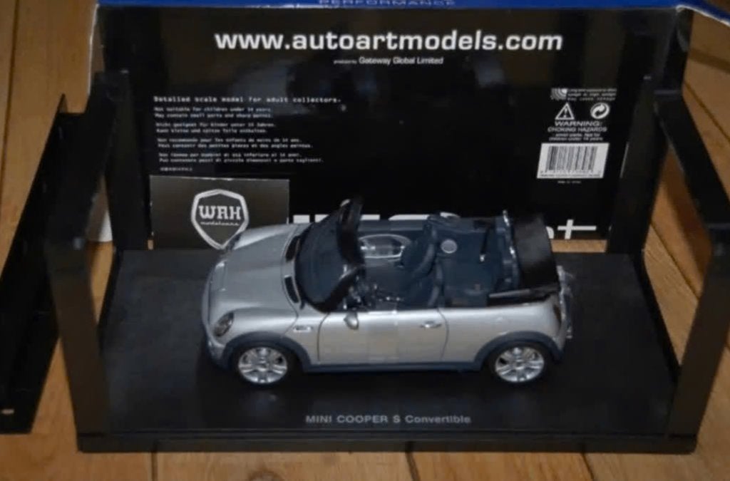 1:18 MINI COOPER S CABRIO Silver Autoart 74848 in box WRH, Verzenden, Zo goed als nieuw, Auto, Autoart