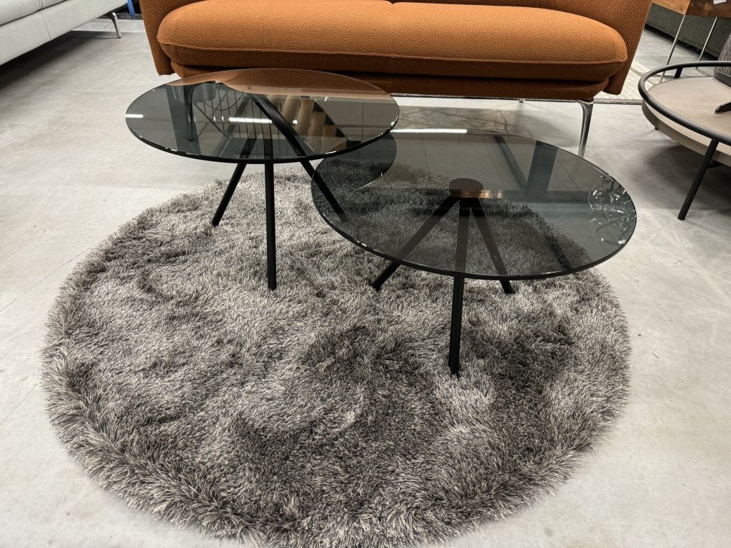 Nieuw Beek Maupertuus Salontafel Zwart Glas Design Tafel 60, 50 tot 100 cm, Rond, Nieuw, Glas