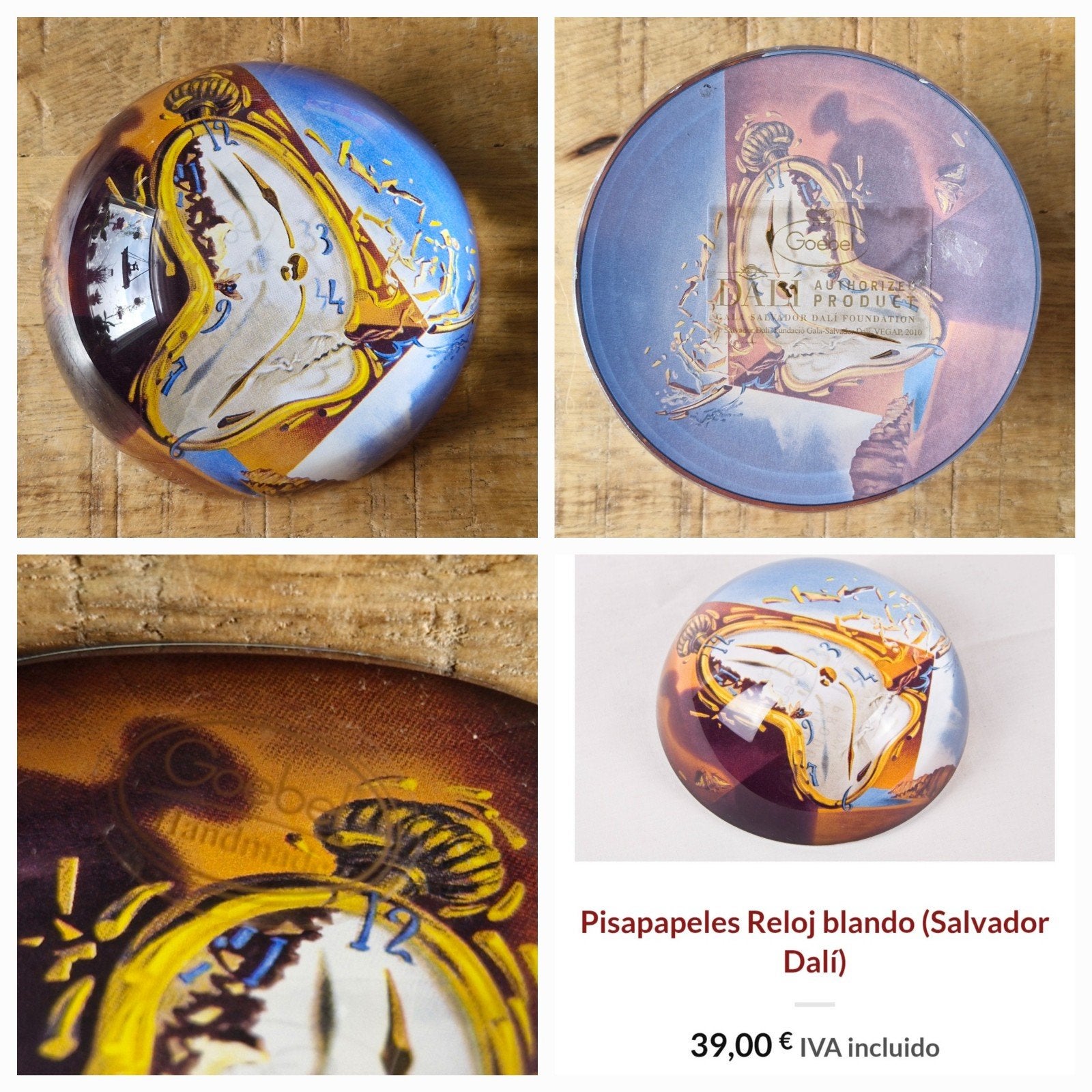 Goebel Salvador Dali glazen halve bol "Zachte klok"., Ophalen of Verzenden