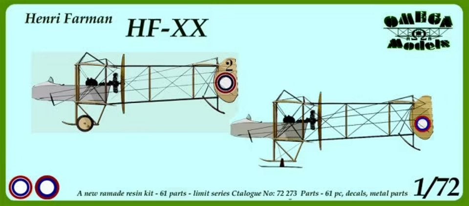 Henri Farman HF-XX - Verkenner - Gelimiteerde oplage, Overige merken, 1:72 tot 1:144, Verzenden, Nieuw