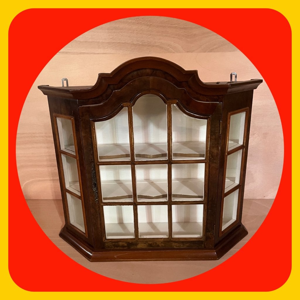 173. Antiek Vitrine Kastje van Wortelnoten Hout, Antiek en Kunst, Ophalen of Verzenden