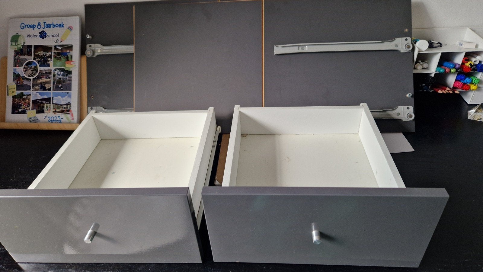 Grijze lades (4) voor Expedit Ikea, 1 of 2 laden, Ophalen of Verzenden, Gebruikt
