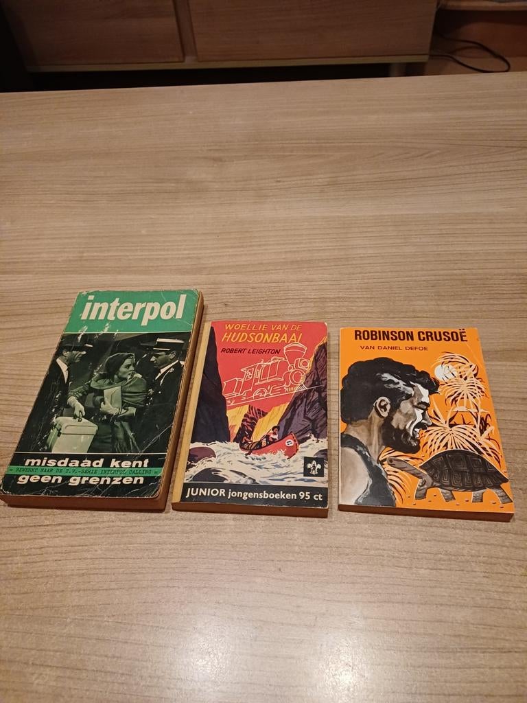 Interpol,Hudson. Robbins Crusoe,oude  ,jongensboeken, Boeken, Ophalen of Verzenden, Gelezen, Diverse auteurs