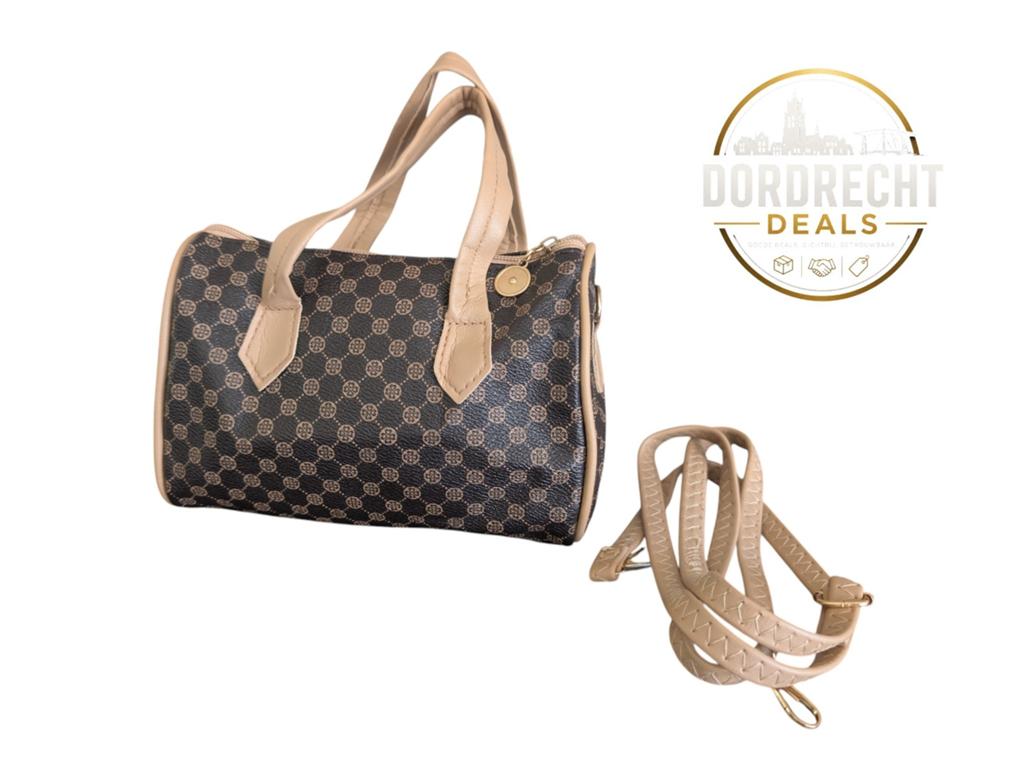 Stijlvolle handtas met afneembare leren sling, Ophalen of Verzenden, Nieuw, Bruin, Handtas