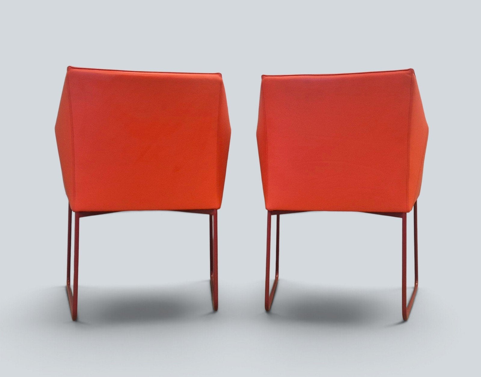 Leolux Mara Design Eetkamerstoelen Rood Leer, Huis en Inrichting, Stoelen, Ophalen, Leolux, Zo goed als nieuw, Vier