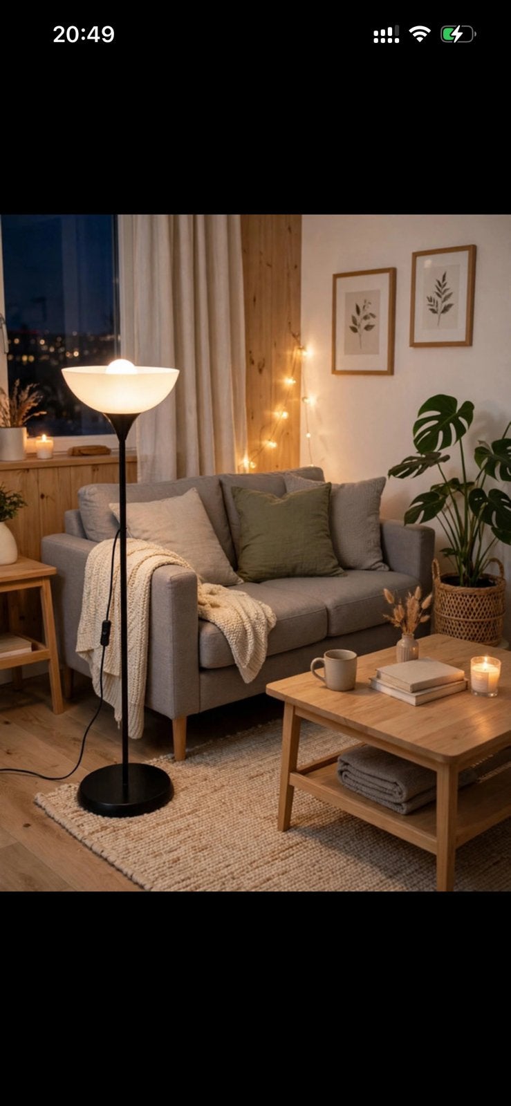 Zwarte vloerlamp met witte kap, Huis en Inrichting, Lampen | Vloerlampen, Ophalen, Gebruikt, E27 (groot), Metaal