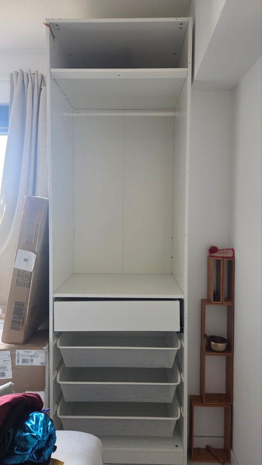 IKEA Pax kledingkast wit 60x75x236 cm, lichte gebruikssporen, Ophalen, Met lade(s), Gebruikt, 200 cm of meer