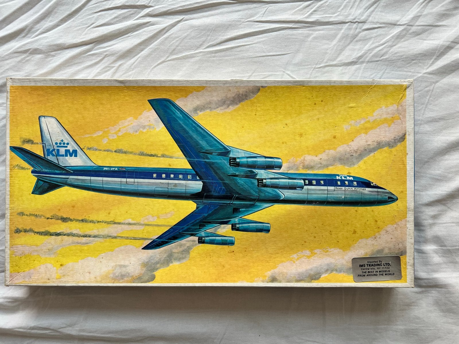 Vintage VEB Plasticart KLM DC-8 Vliegtuig Modelbouwdoos, Overige merken, 1:72 tot 1:144, Ophalen of Verzenden, Zo goed als nieuw
