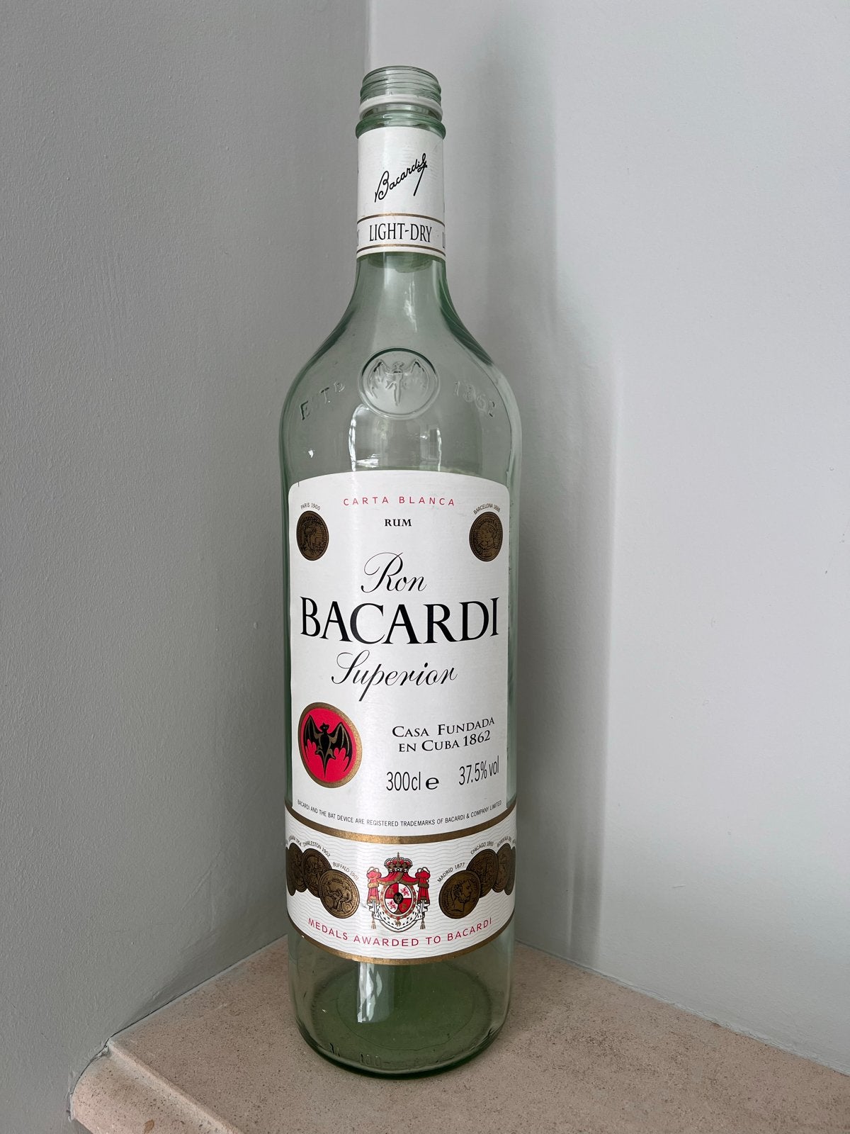 Vintage Bacardi fles 3 liter, Ophalen of Verzenden