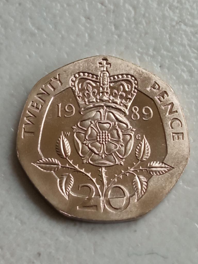 Verenigd Koninkrijk 20 pence 1989., Postzegels en Munten, Ophalen of Verzenden, Overige landen, Losse munt