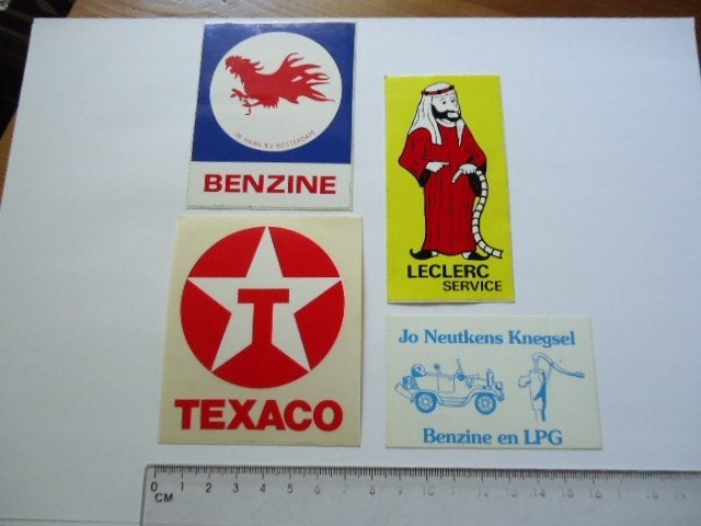 sticker oud OLIE OIL Leclerc Texaco neutkens knegsel de Haan, Verzenden, Zo goed als nieuw, Bedrijf of Vereniging
