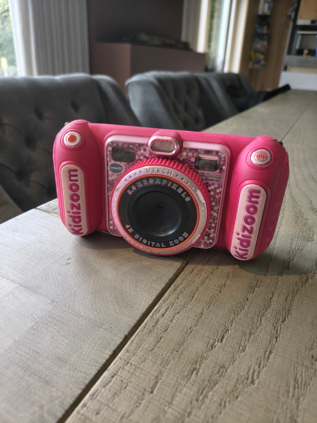 VTech Kidizoom Duo DX kindercamera roze, Ingebouwde flitser, Gebruikt, Ophalen of Verzenden, Kindercamera
