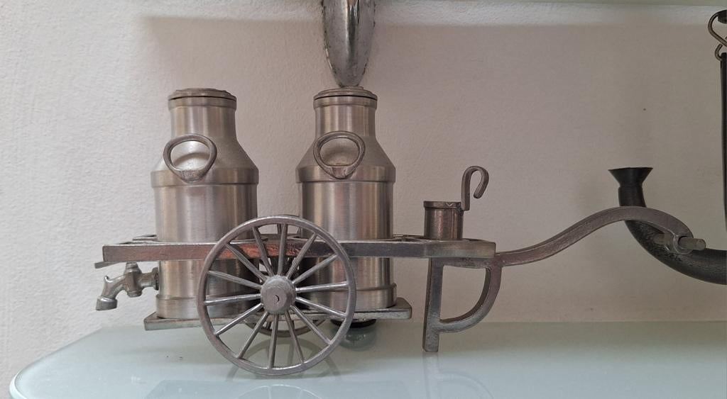 Decoratieve melkkar oud tin, Ophalen of Verzenden