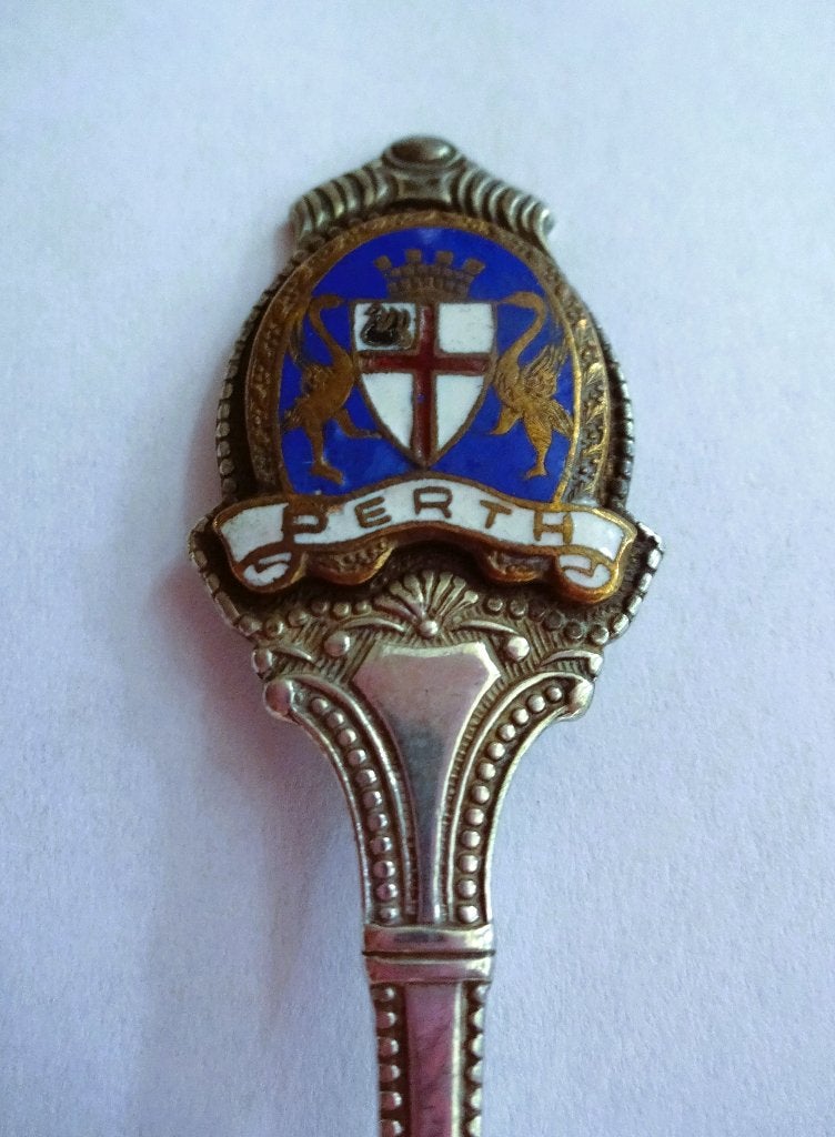 1 EPNS Thee Lepeltje geëmailleerd topje Perth * 12.5 cm, Verzenden, Gebruikt, Zilver