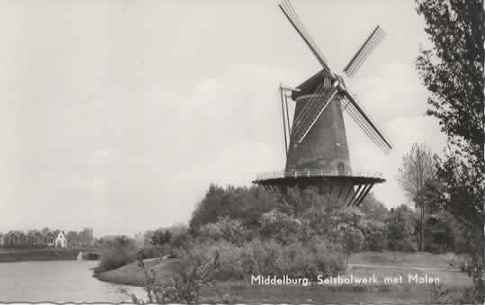 Middelburg Seisbolwerk met Molen, Verzenden, 1960 tot 1980, Ongelopen, Zeeland