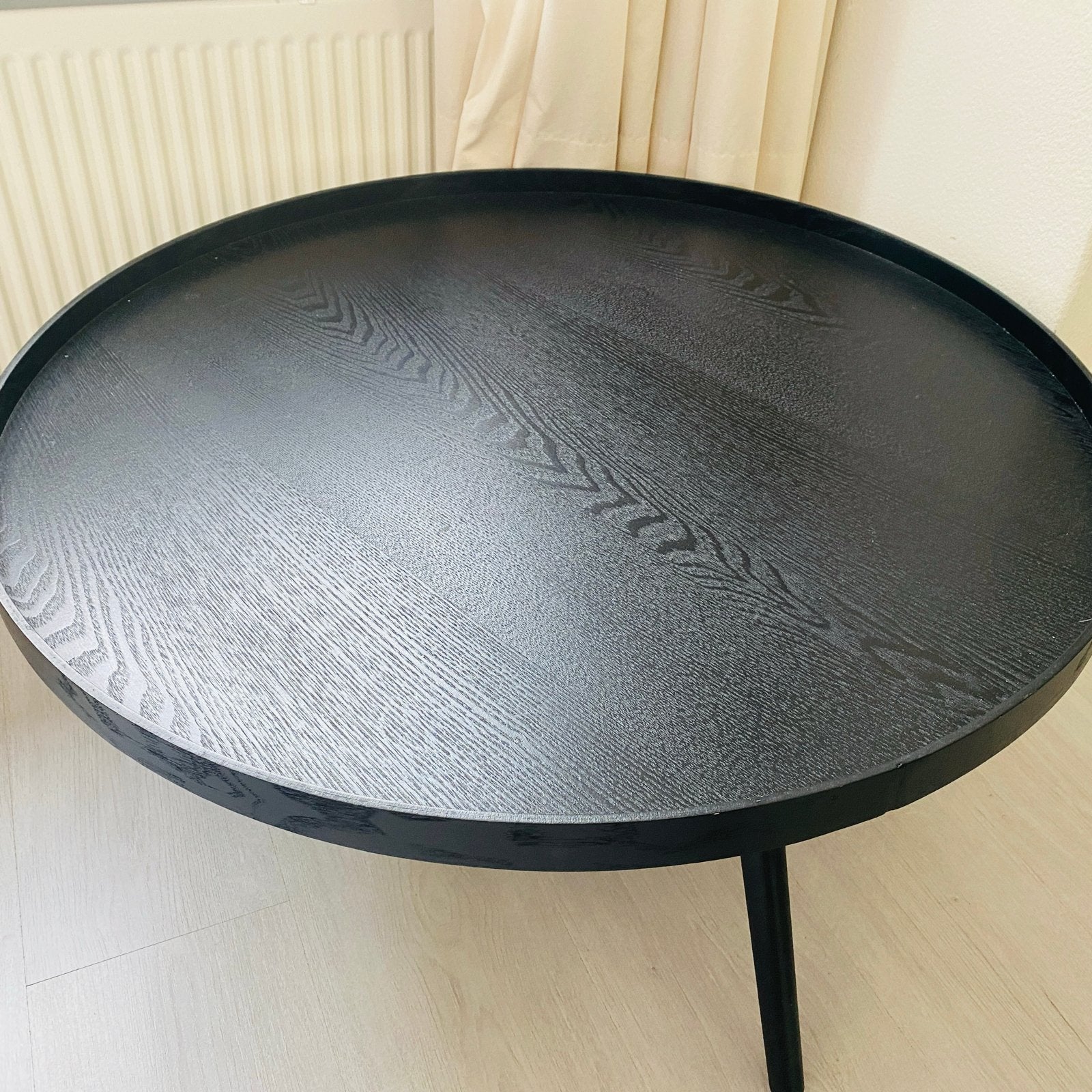Zwarte ronde salontafel Mesa XL WOOOD - Modern design, Ophalen, 50 – 75, Rond, 50 tot 100 cm