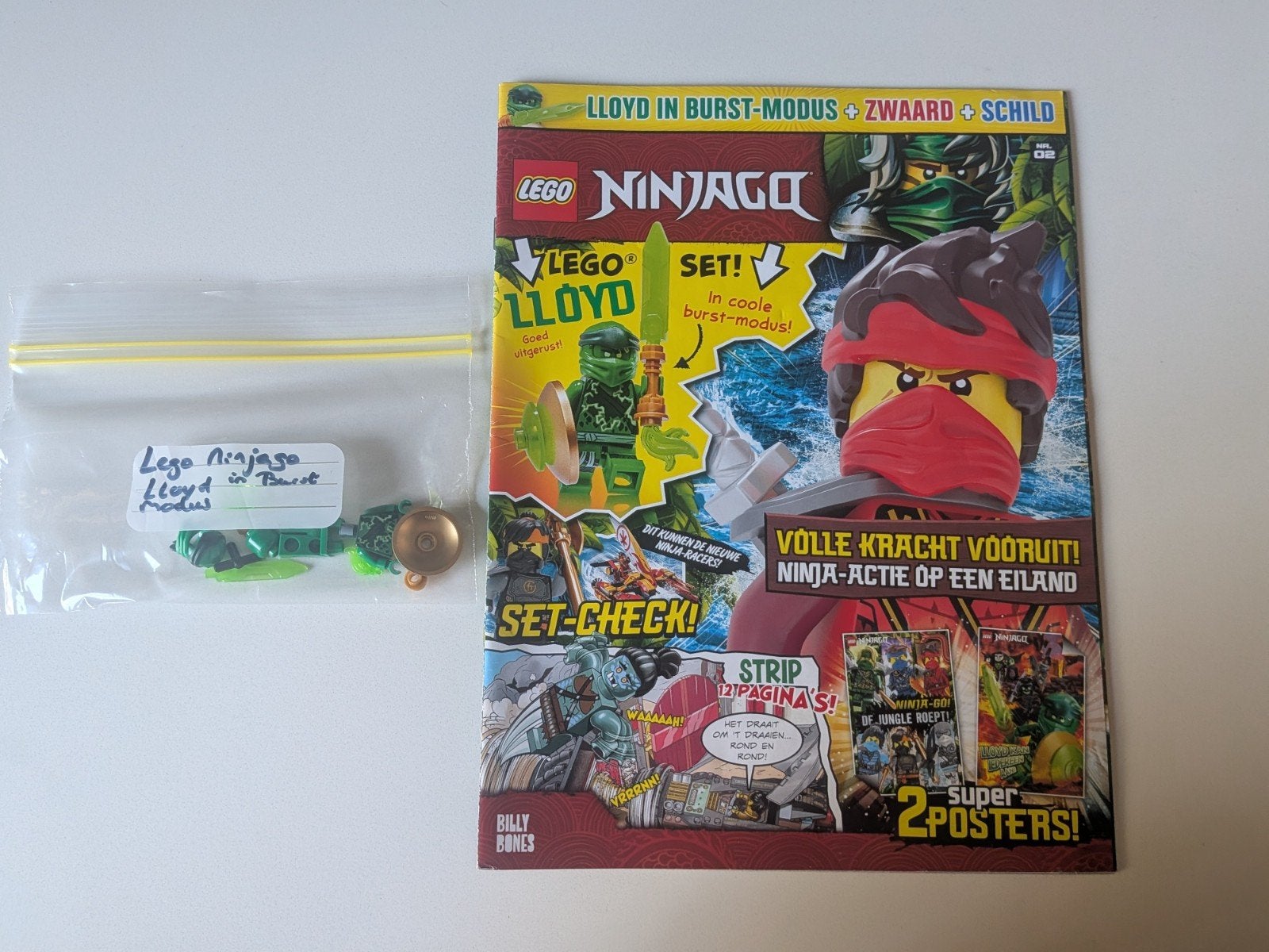 Lego Ninjago Tijdschrift met Lloyd Minifiguur Burst modus, Kinderen en Baby's, Lego, Ophalen of Verzenden, Zo goed als nieuw, Minifiguur