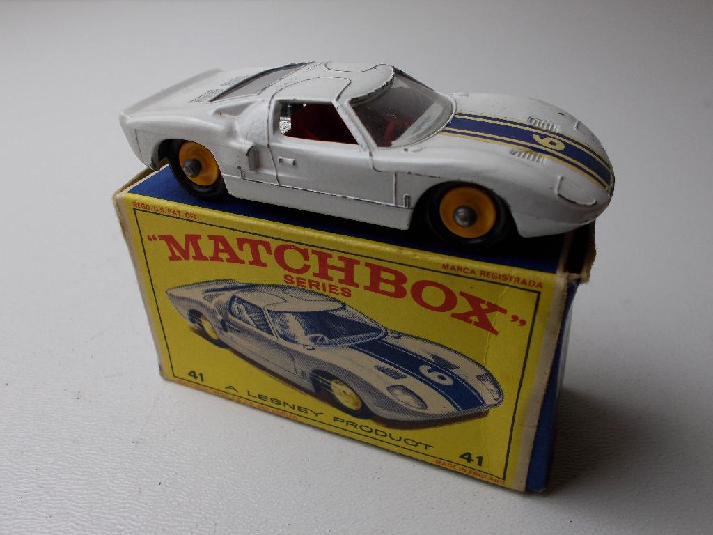 1965 Matchbox Series Lesney Nr 41 FORD GT +ORIGINEEL DOOSJE!, Ophalen of Verzenden, Zo goed als nieuw, Auto, Matchbox