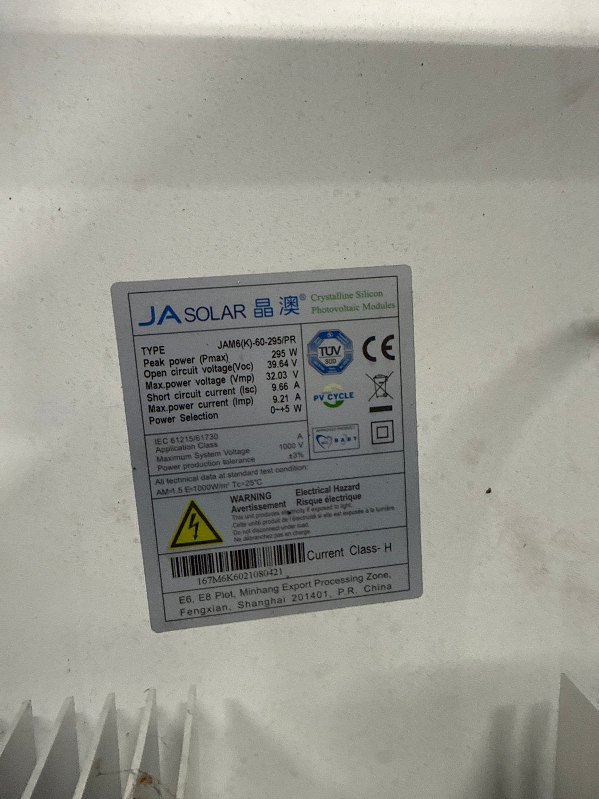JA Solar zonnepanelen met Omnik omvormer en montagemateriaal, Doe-het-zelf en Verbouw, Ophalen, Gebruikt, Compleet systeem, 200 wattpiek of meer