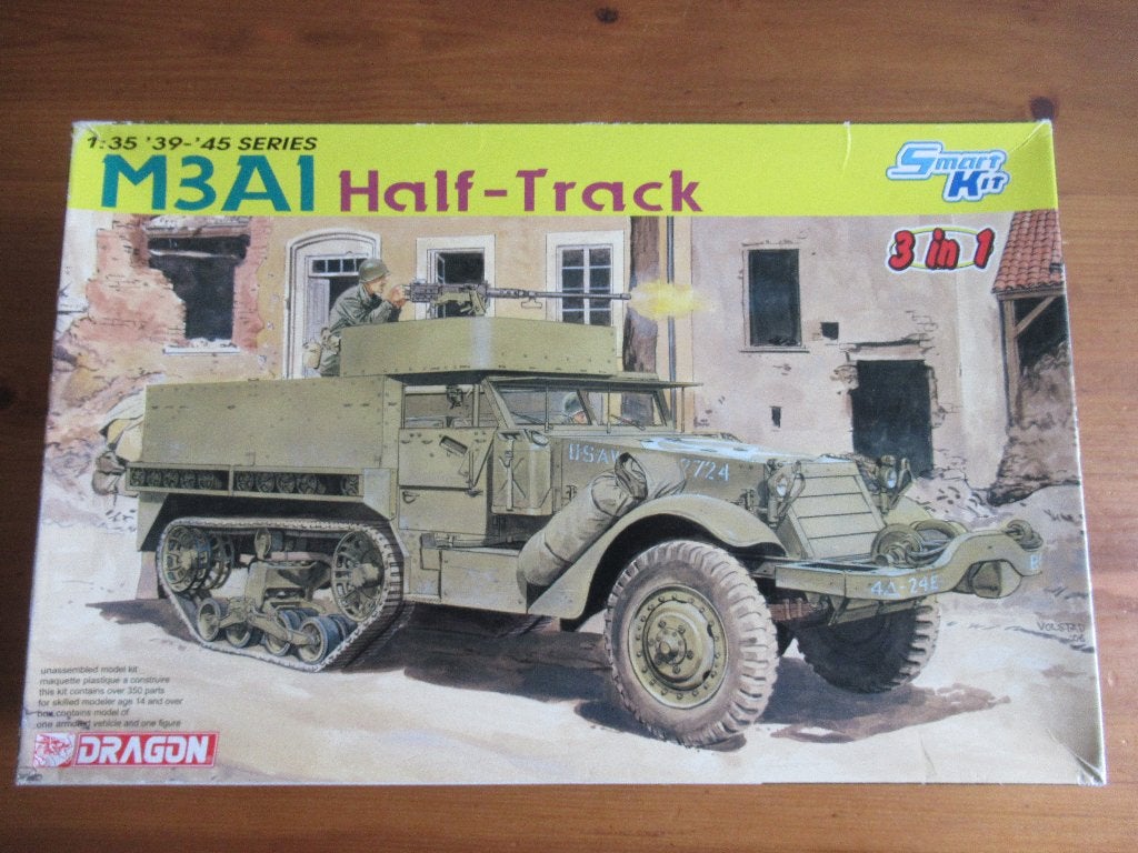 M3A1 Half-Track Dragon 1/35) 3 in 1, Overige merken, 1:32 tot 1:50, Nieuw, Ophalen of Verzenden