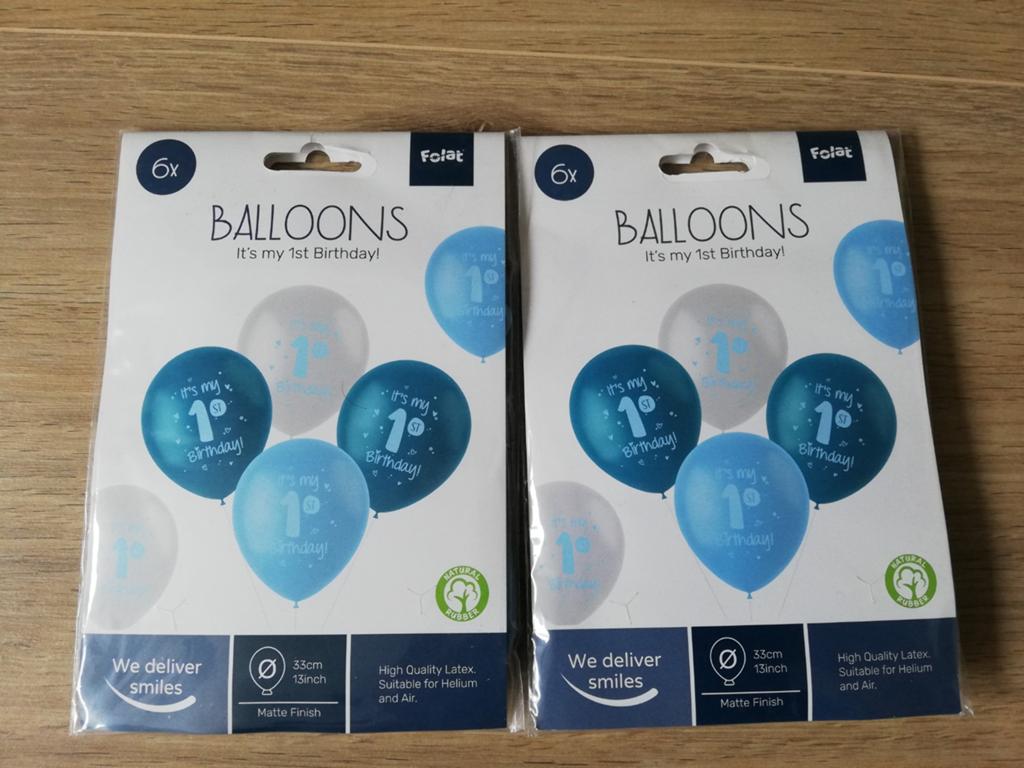 Folat Ballonnen 'It's my 1st Birthday' Blauw (2x6 stuks), Ophalen of Verzenden