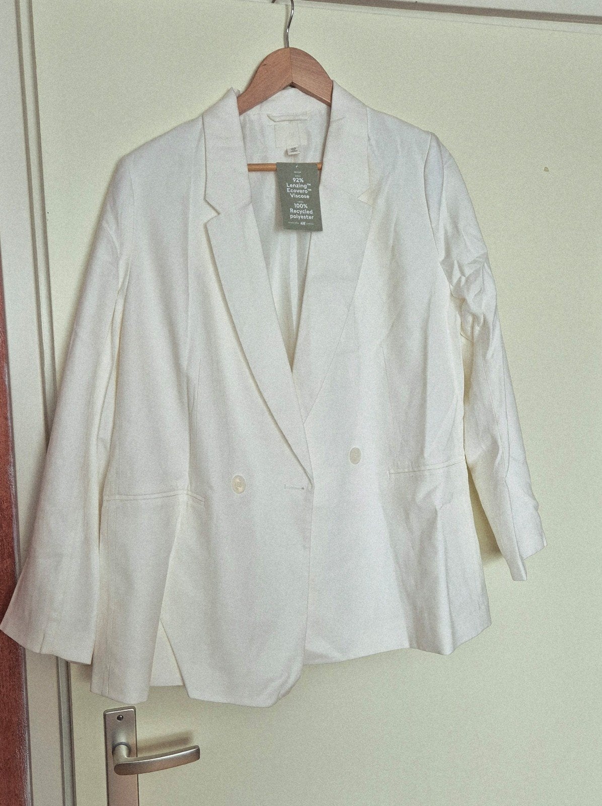 Off white blazer H&M maat M. Nieuw, Maat 38/40 (M), H&M, Wit, Nieuw